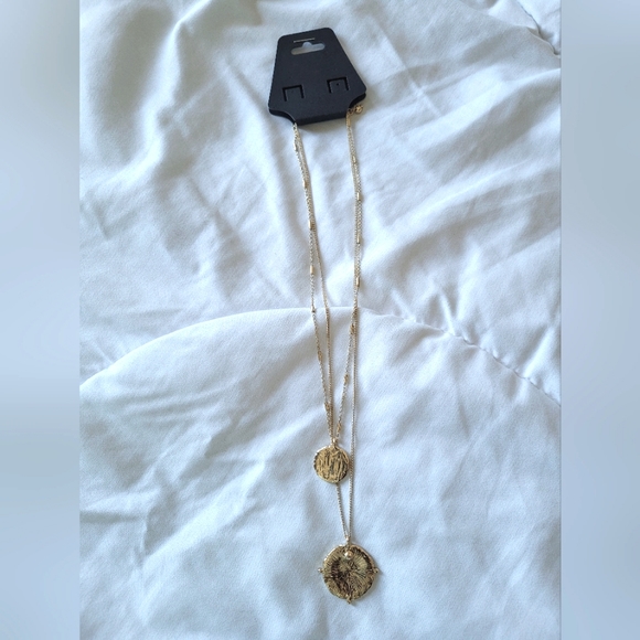 Gold plated two chain necklace - Picture 2 of 5